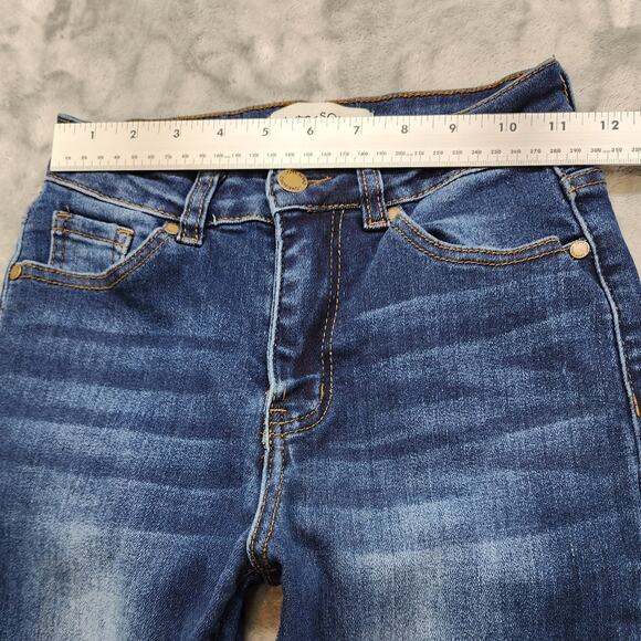 Love Soho Jeans Womens 3 Juniors Blue Mid Rise Skinny Dark Wash Stretch Denim - Picture 7 of 11